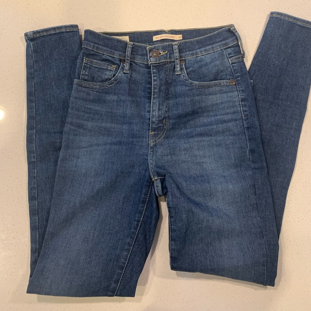 Levi High Rise Skinny Jeans 27 Long